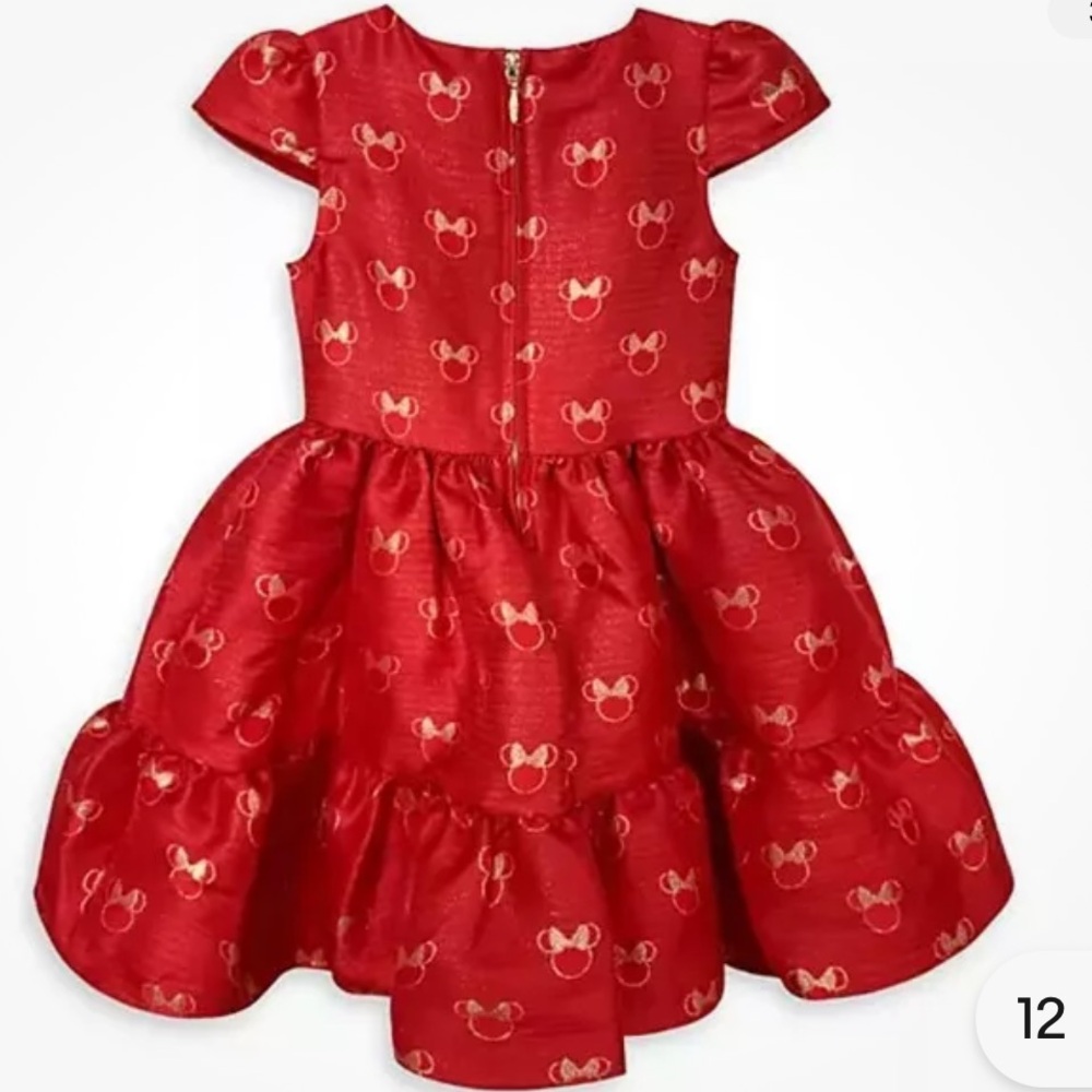 Disney Store Minnie Mouse Holiday Girl's Dress Gems Sparkle Fancy Party Size 7/8 - Picture 3 of 9